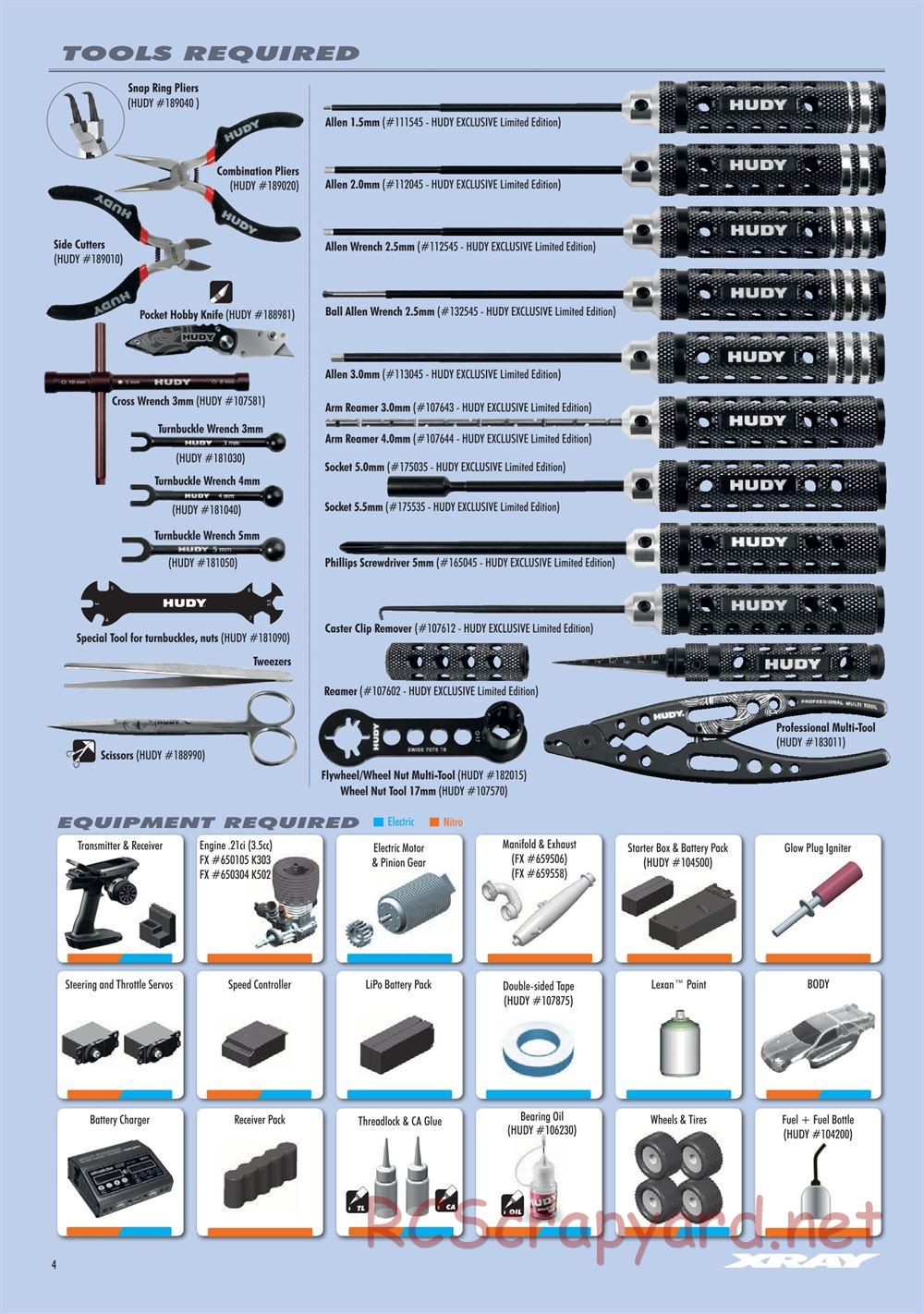 Xray - XT8 2022 Specs (XT8'22) - Manual - Page 4