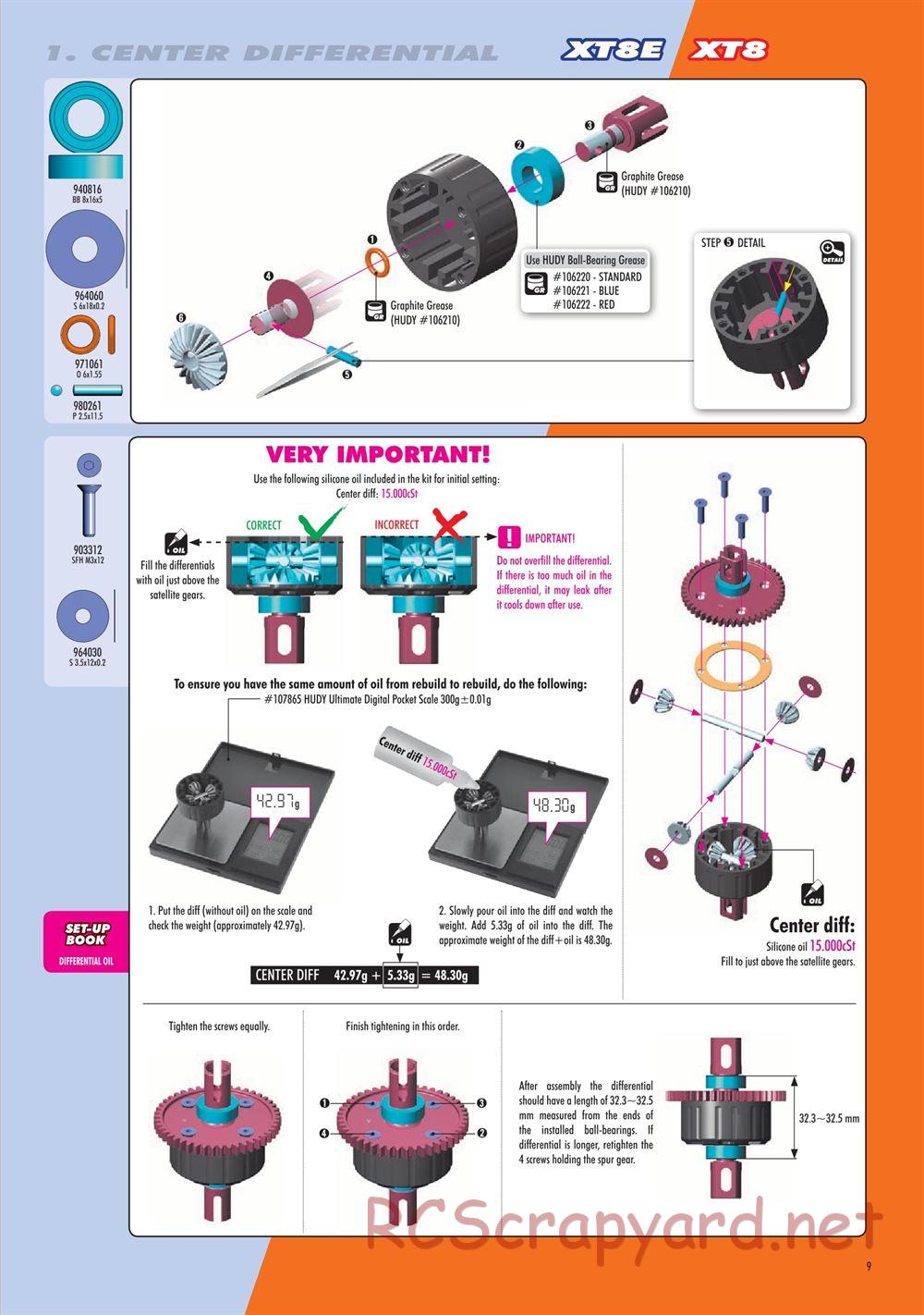 Xray - XT8 2022 Specs (XT8'22) - Manual - Page 9