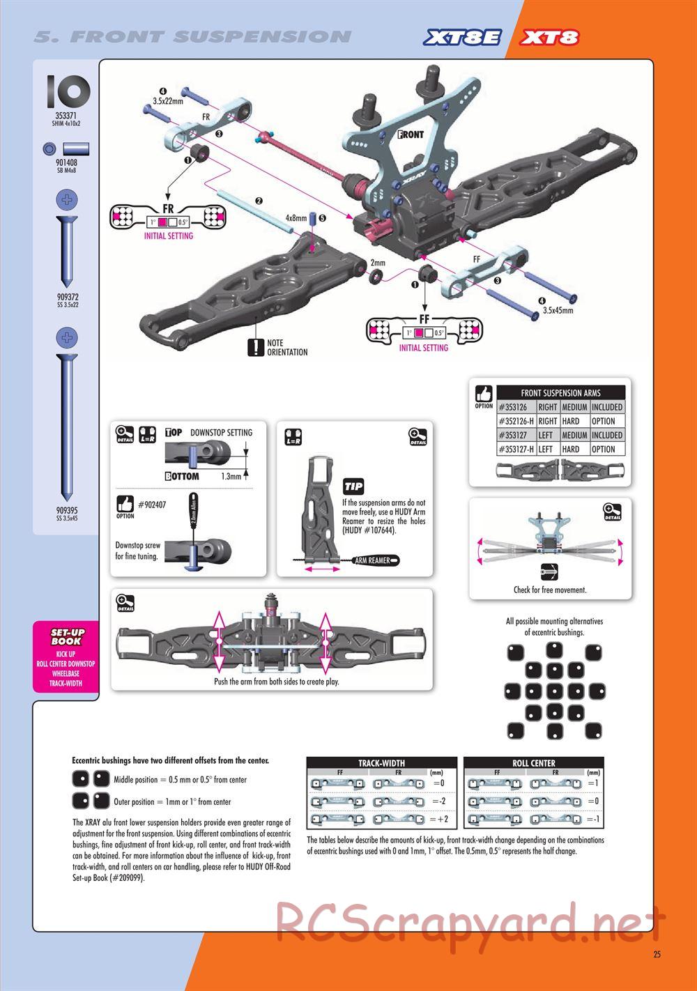Xray - XT8 2022 Specs (XT8'22) - Manual - Page 25