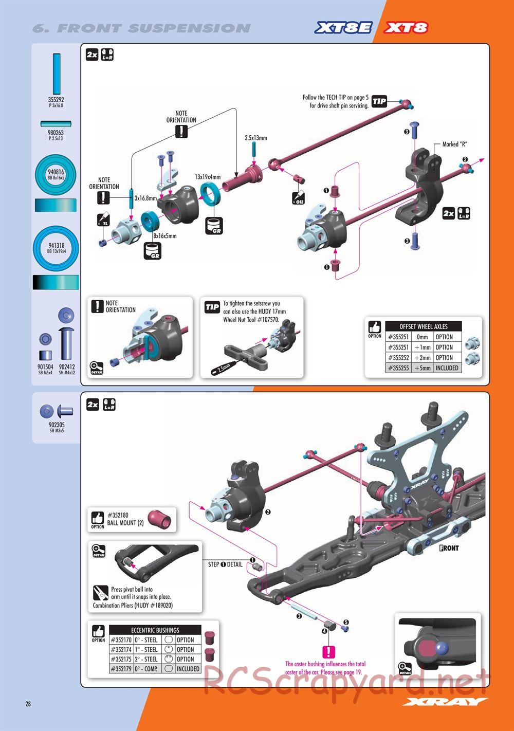 Xray - XT8 2022 Specs (XT8'22) - Manual - Page 28