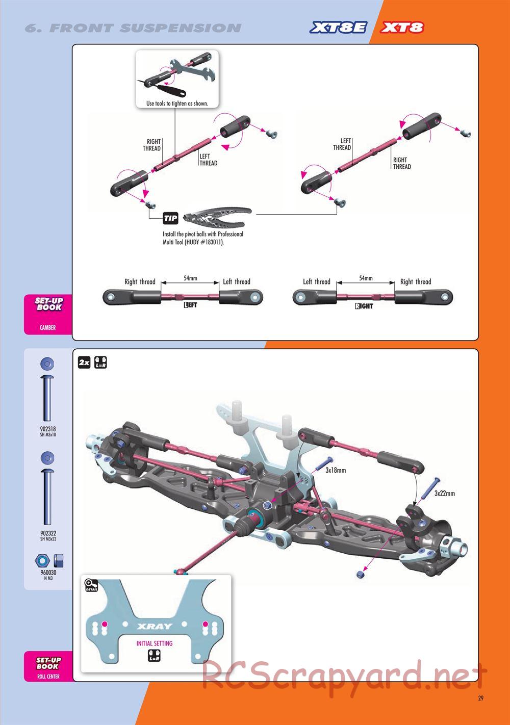 Xray - XT8 2022 Specs (XT8'22) - Manual - Page 29