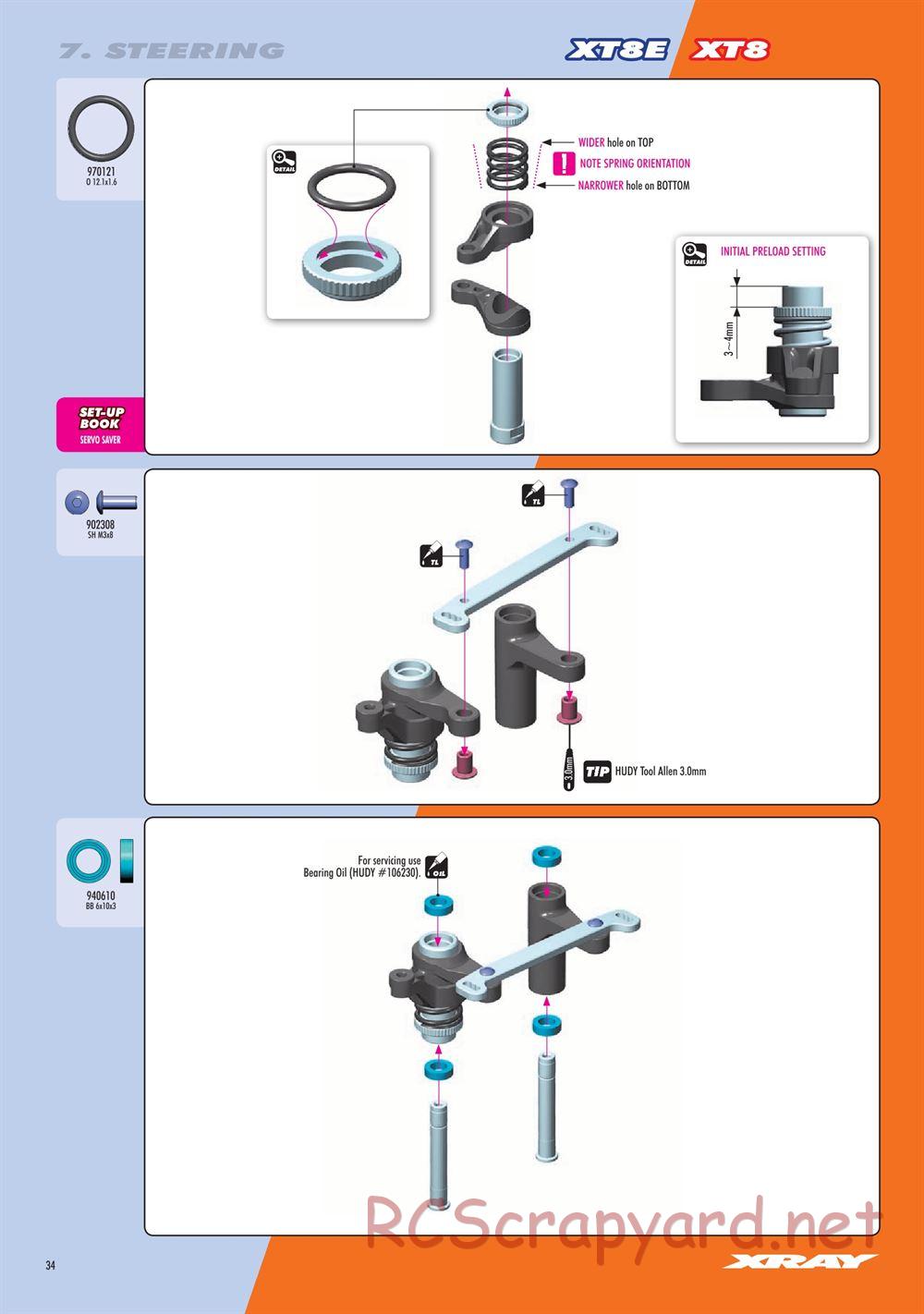 Xray - XT8 2022 Specs (XT8'22) - Manual - Page 34