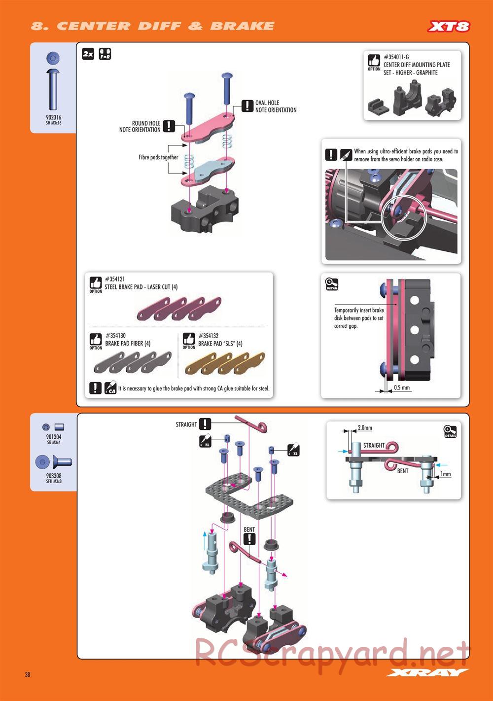Xray - XT8 2022 Specs (XT8'22) - Manual - Page 38