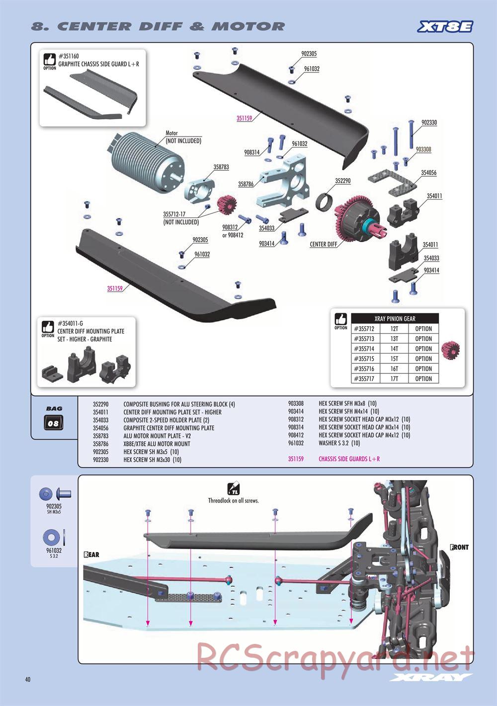 Xray - XT8 2022 Specs (XT8'22) - Manual - Page 40