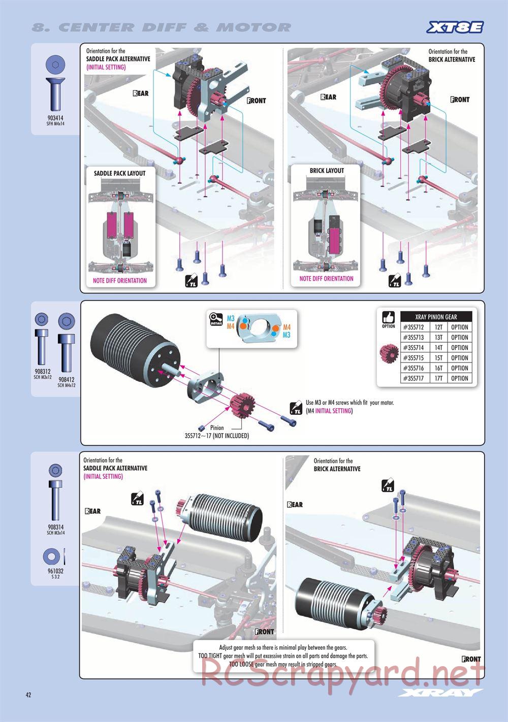 Xray - XT8 2022 Specs (XT8'22) - Manual - Page 42