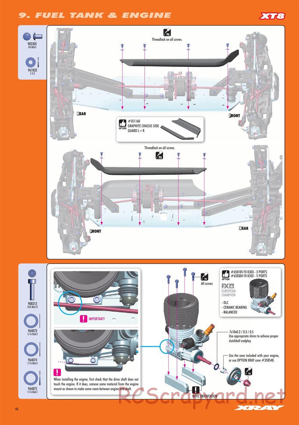 Xray - XT8 2022 Specs (XT8'22) - Manual - Page 44