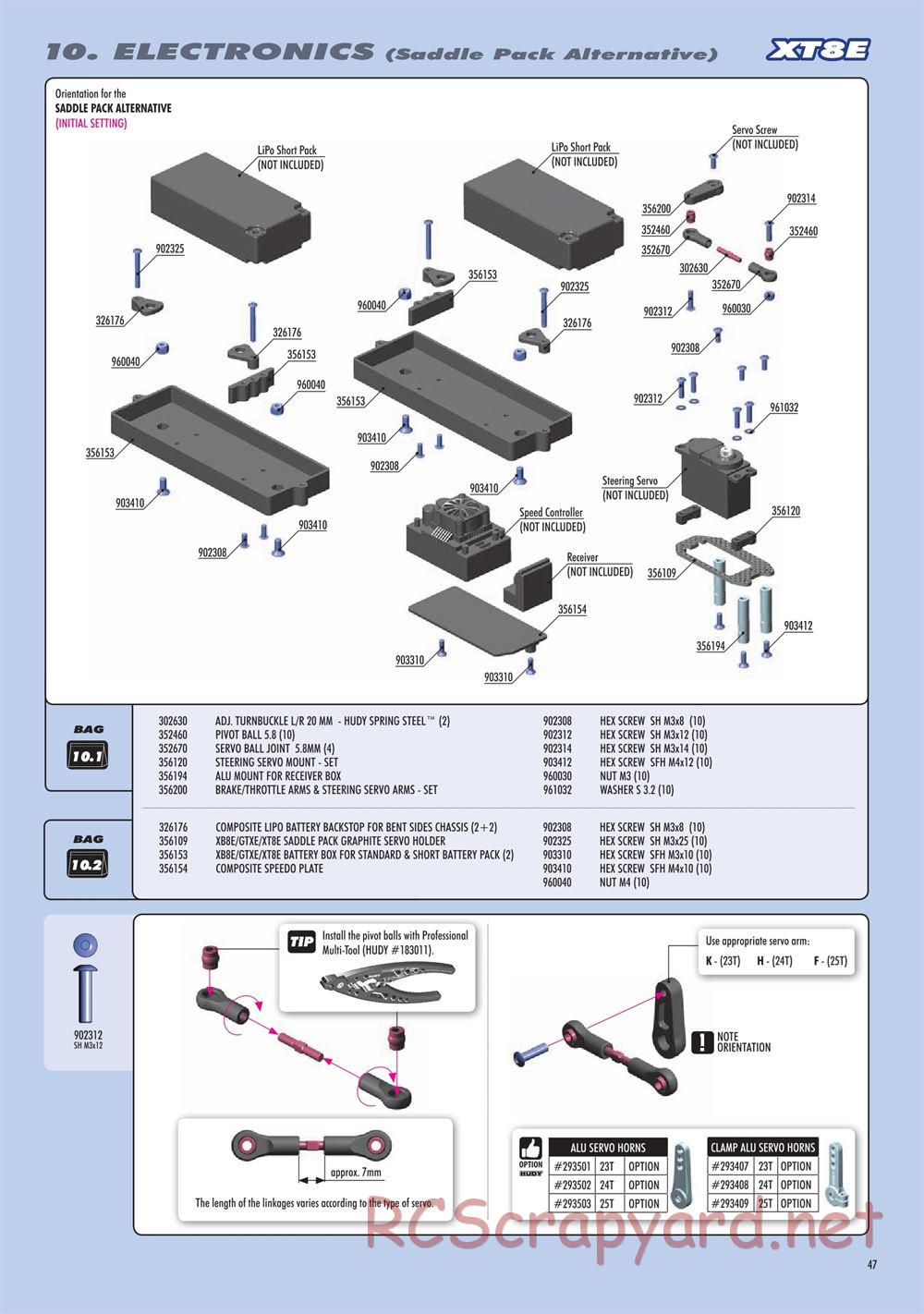 Xray - XT8 2022 Specs (XT8'22) - Manual - Page 47