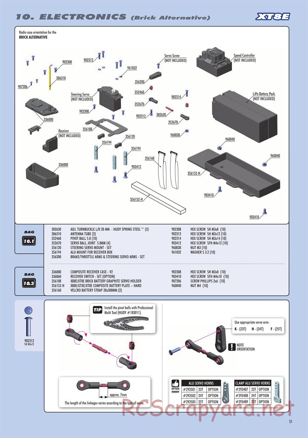 Xray - XT8 2022 Specs (XT8'22) - Manual - Page 51