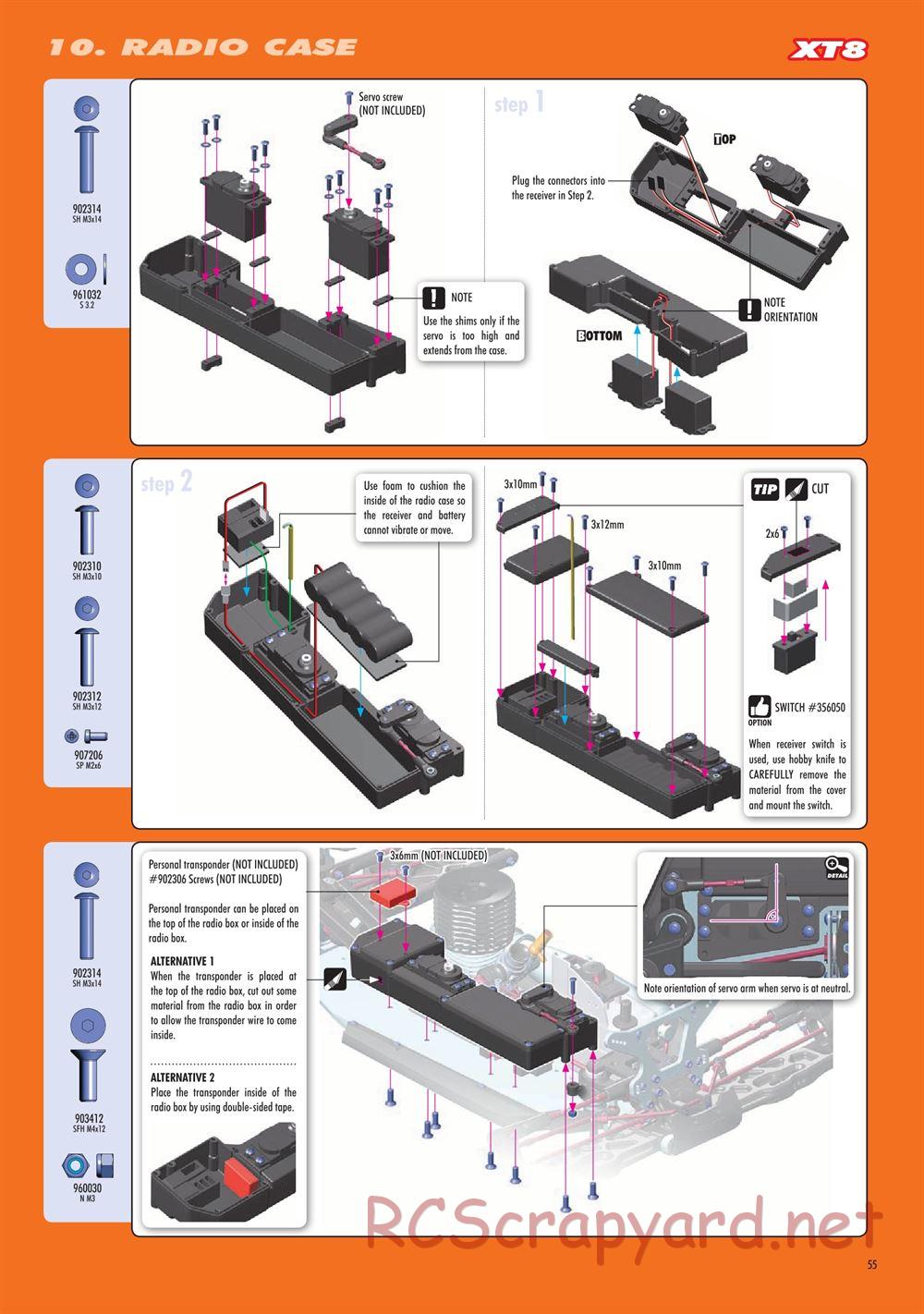 Xray - XT8 2022 Specs (XT8'22) - Manual - Page 55