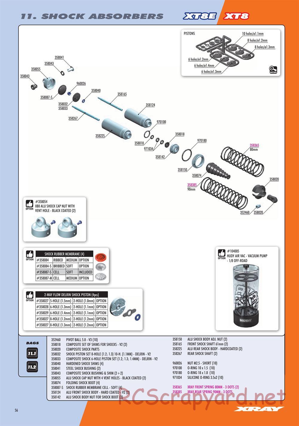 Xray - XT8 2022 Specs (XT8'22) - Manual - Page 56