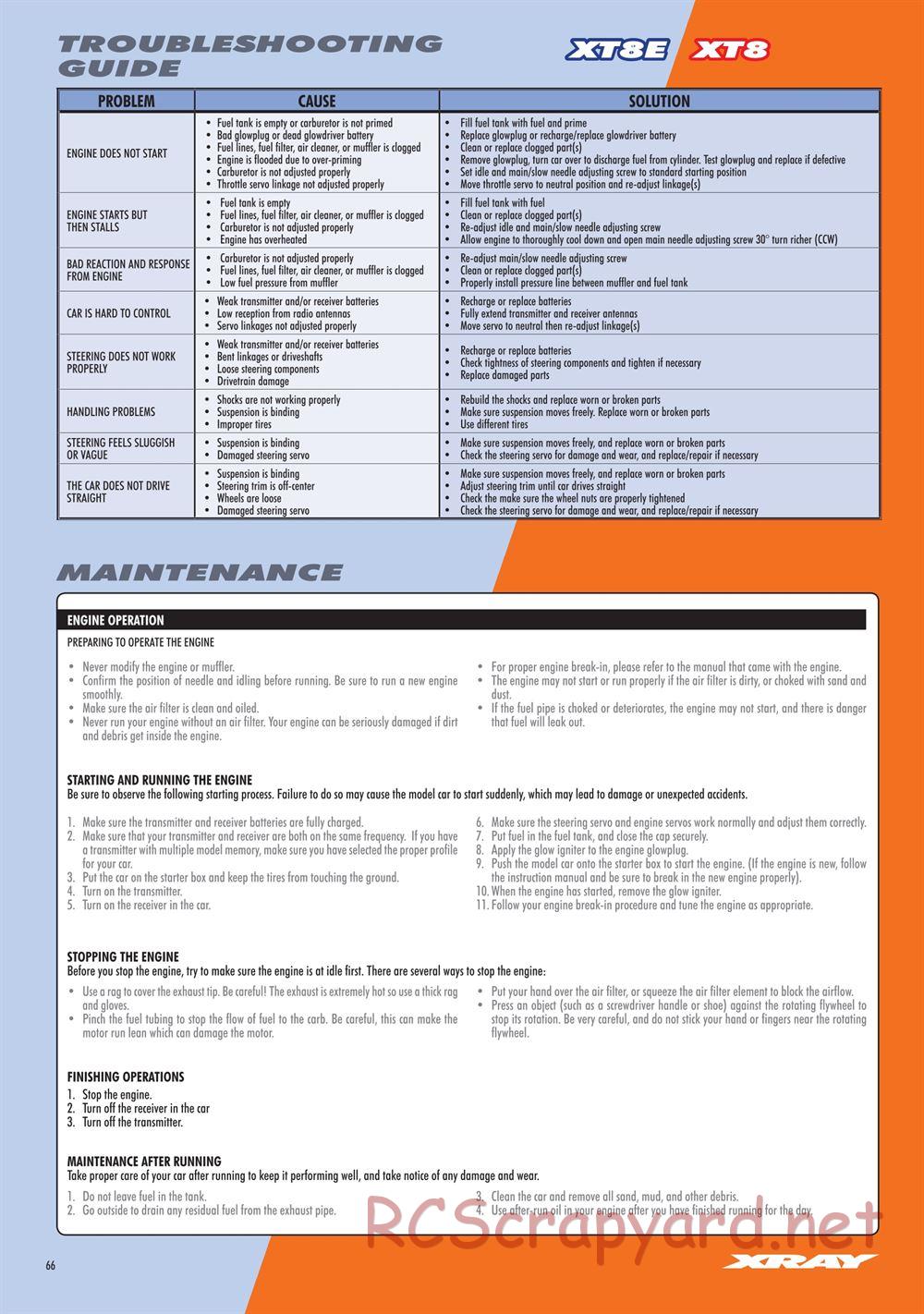 Xray - XT8 2022 Specs (XT8'22) - Manual - Page 66
