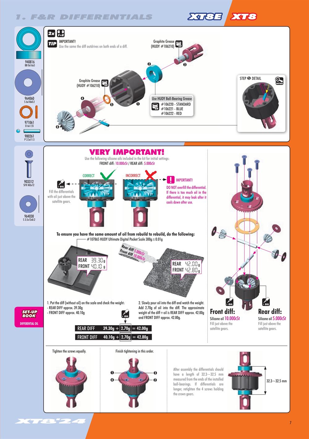 Xray - XT8 2024 Specs (XT8'24) - Manual - Page 7