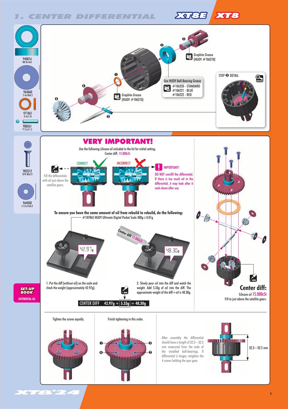 Xray - XT8 2024 Specs (XT8'24) - Manual - Page 9