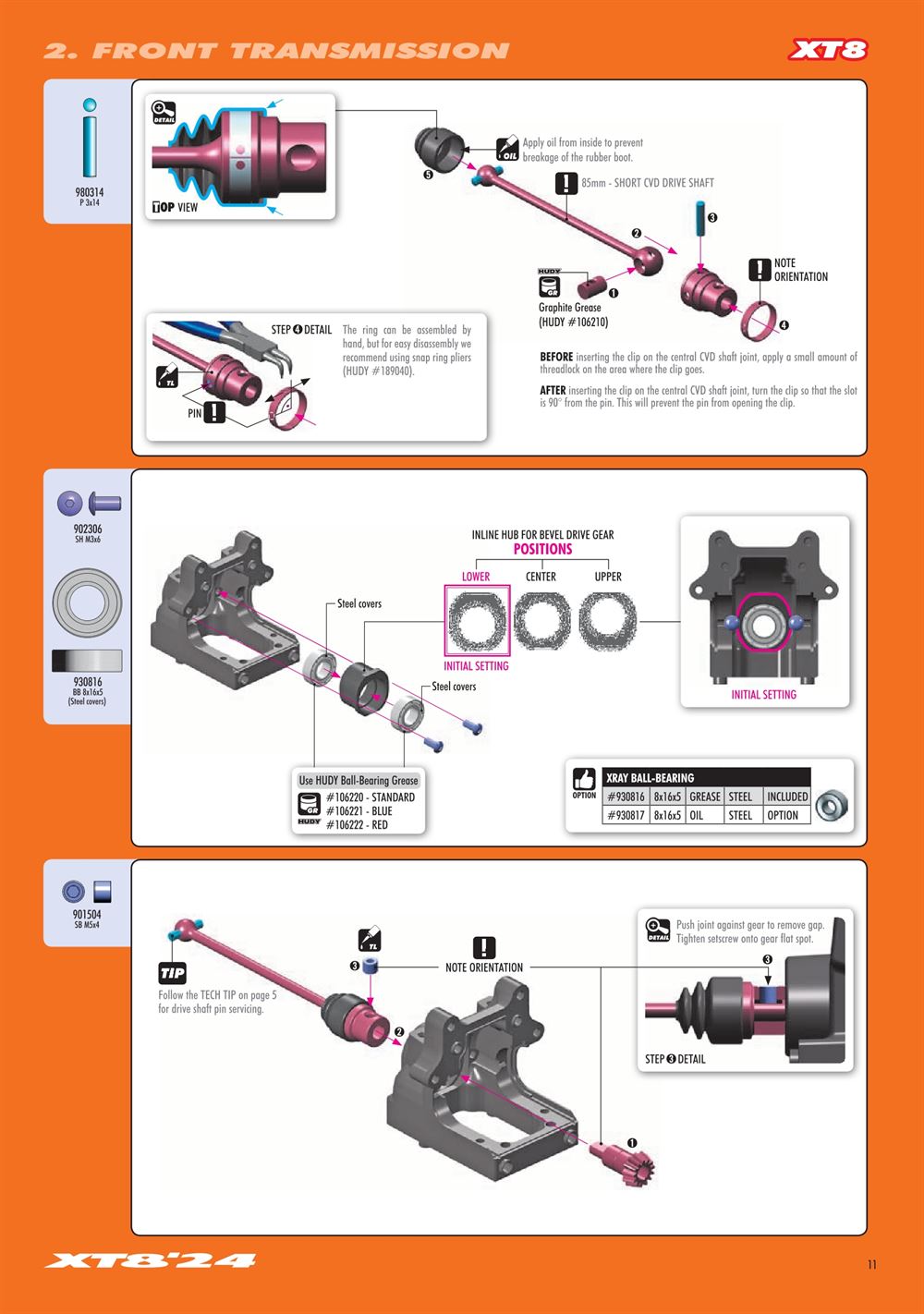 Xray - XT8 2024 Specs (XT8'24) - Manual - Page 11