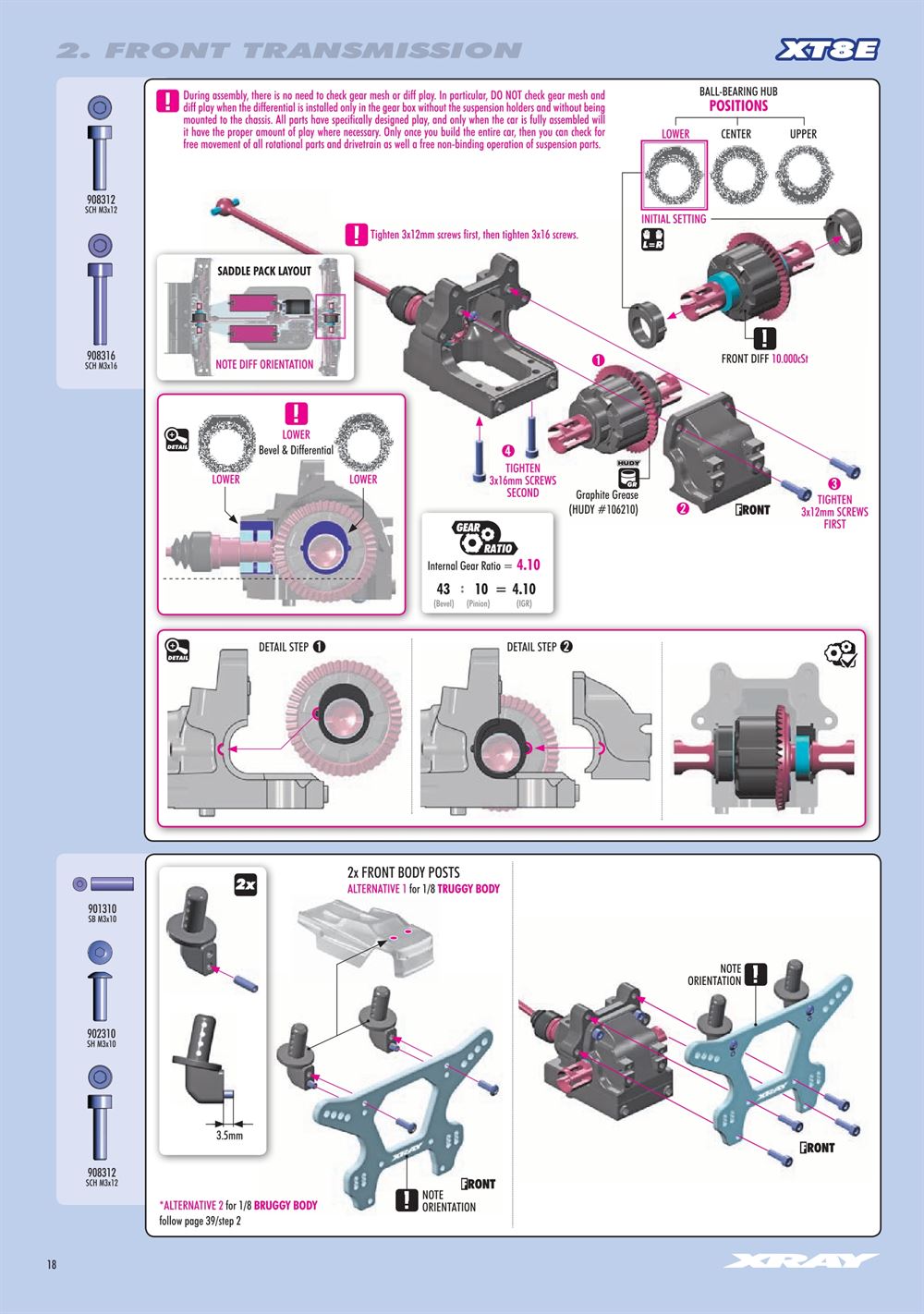Xray - XT8 2024 Specs (XT8'24) - Manual - Page 18