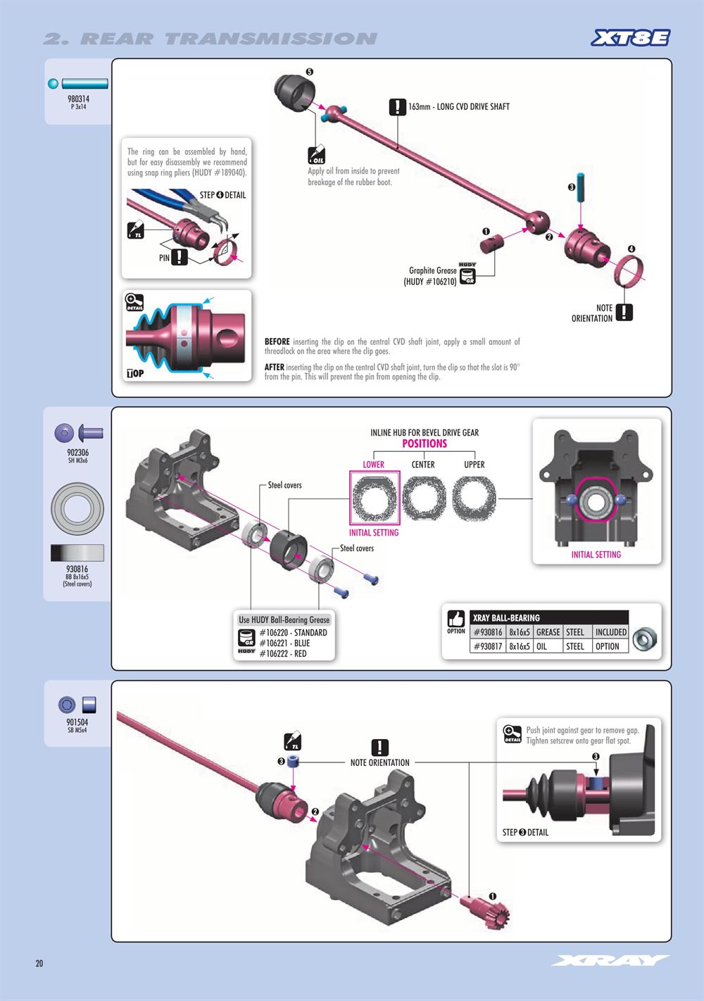 Xray - XT8 2024 Specs (XT8'24) - Manual - Page 20