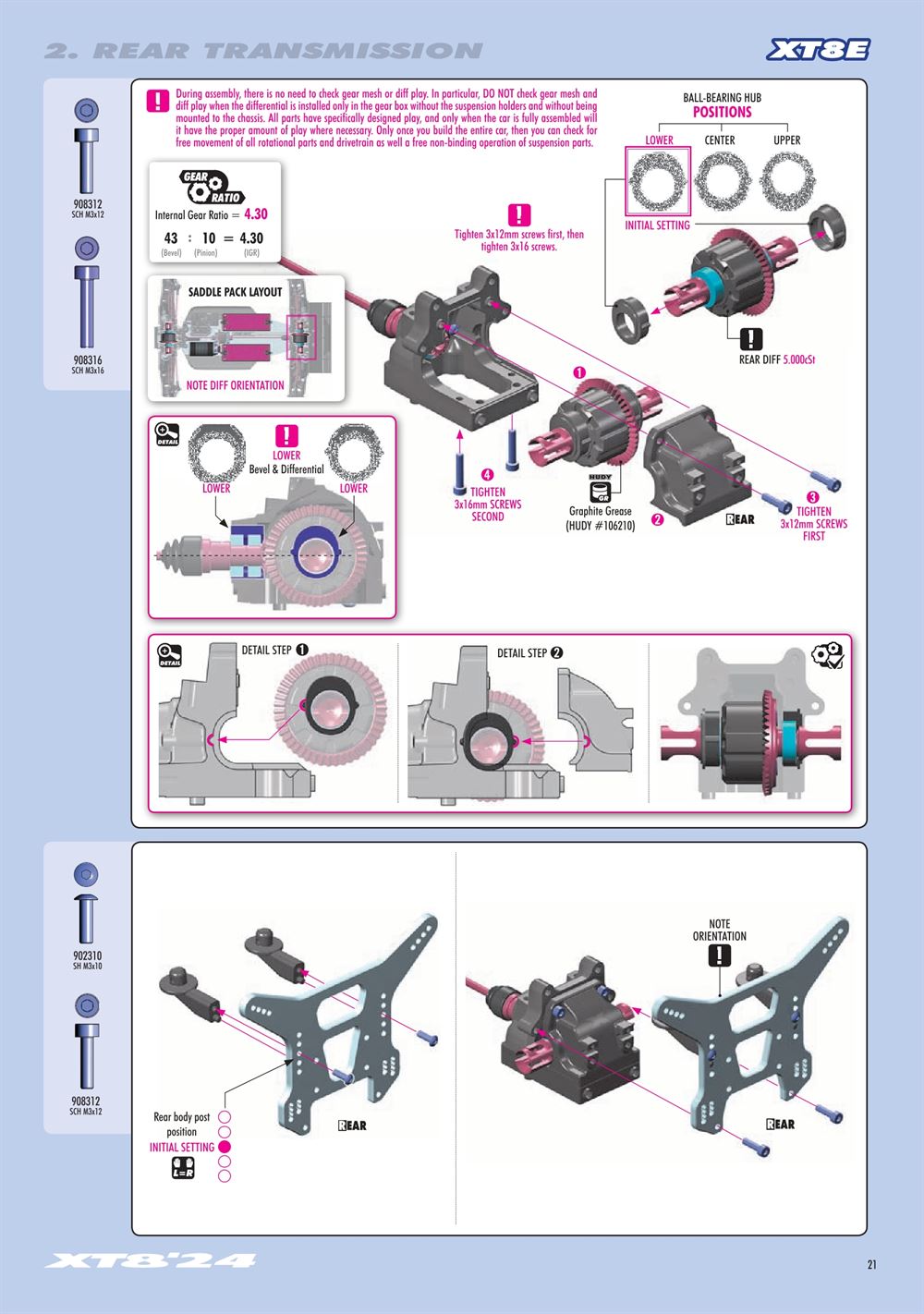 Xray - XT8 2024 Specs (XT8'24) - Manual - Page 21