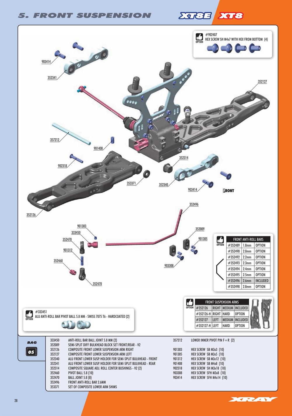 Xray - XT8 2024 Specs (XT8'24) - Manual - Page 28
