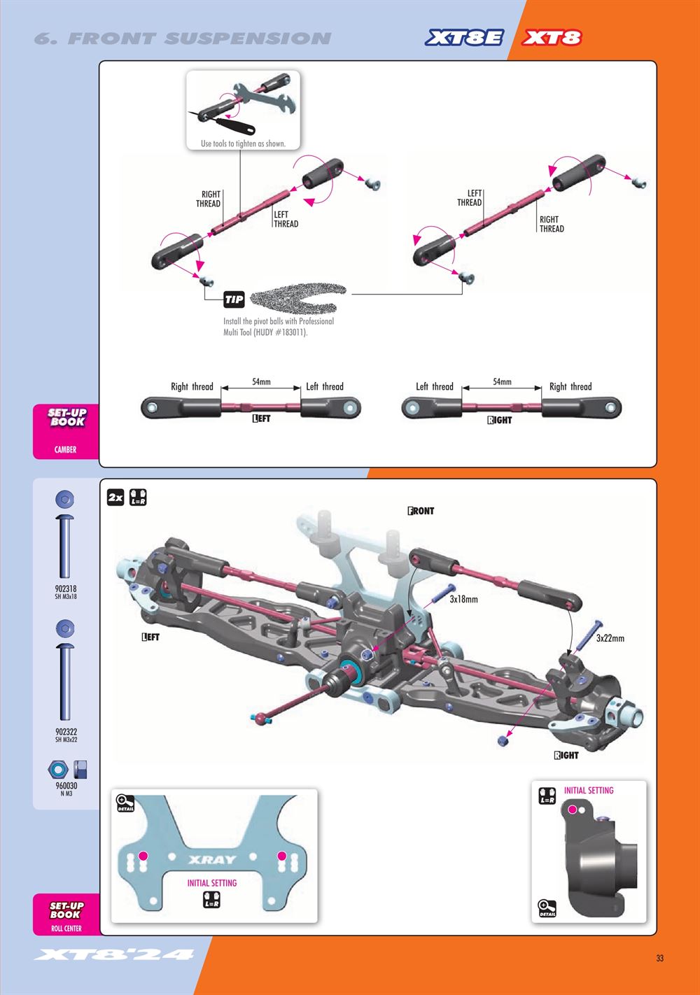 Xray - XT8 2024 Specs (XT8'24) - Manual - Page 33