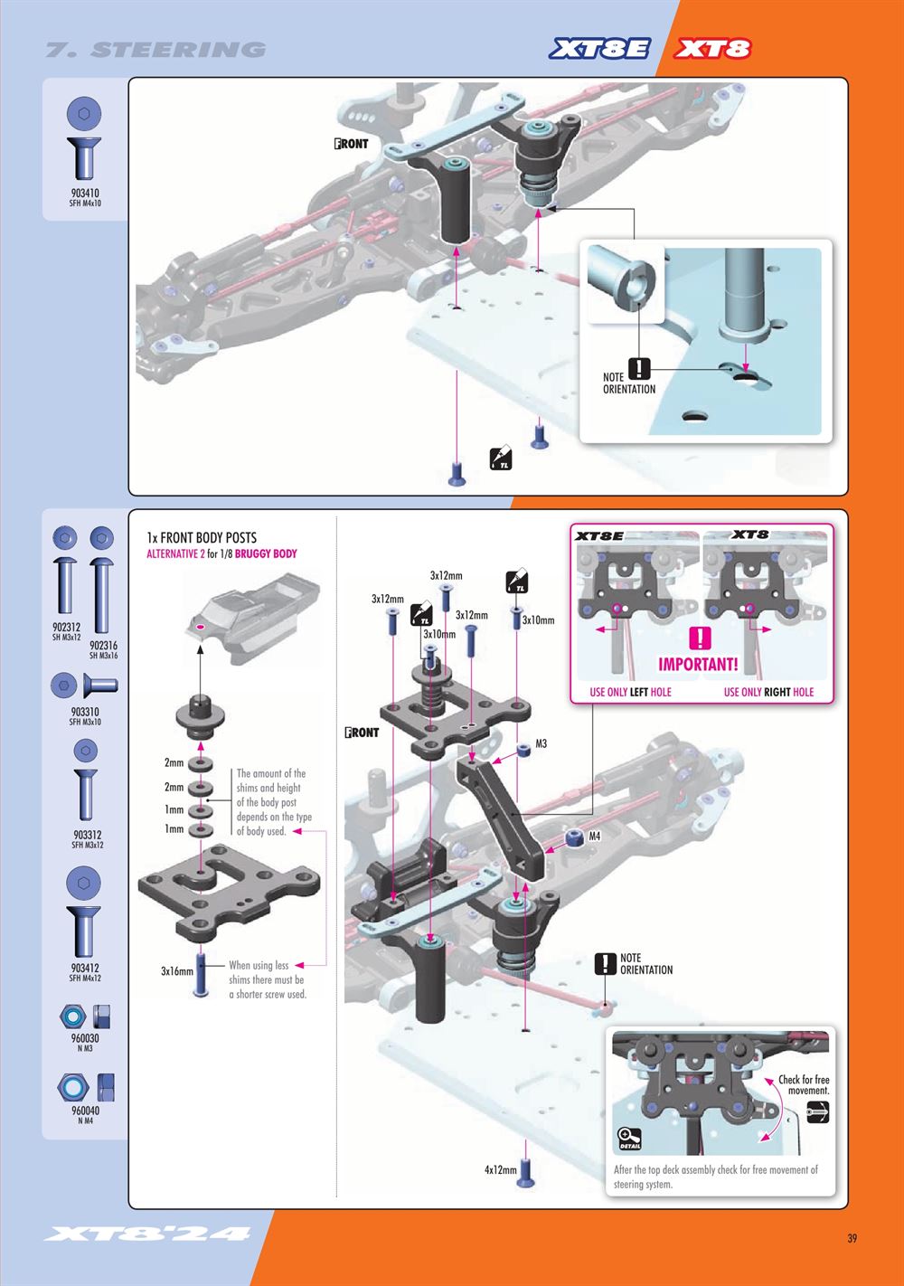 Xray - XT8 2024 Specs (XT8'24) - Manual - Page 39