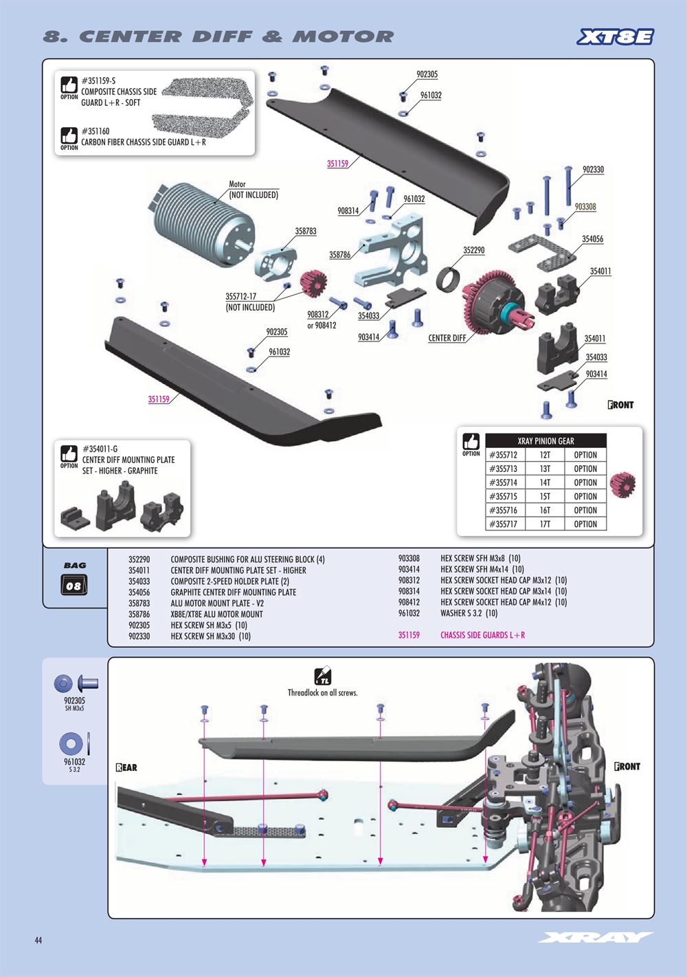 Xray - XT8 2024 Specs (XT8'24) - Manual - Page 44