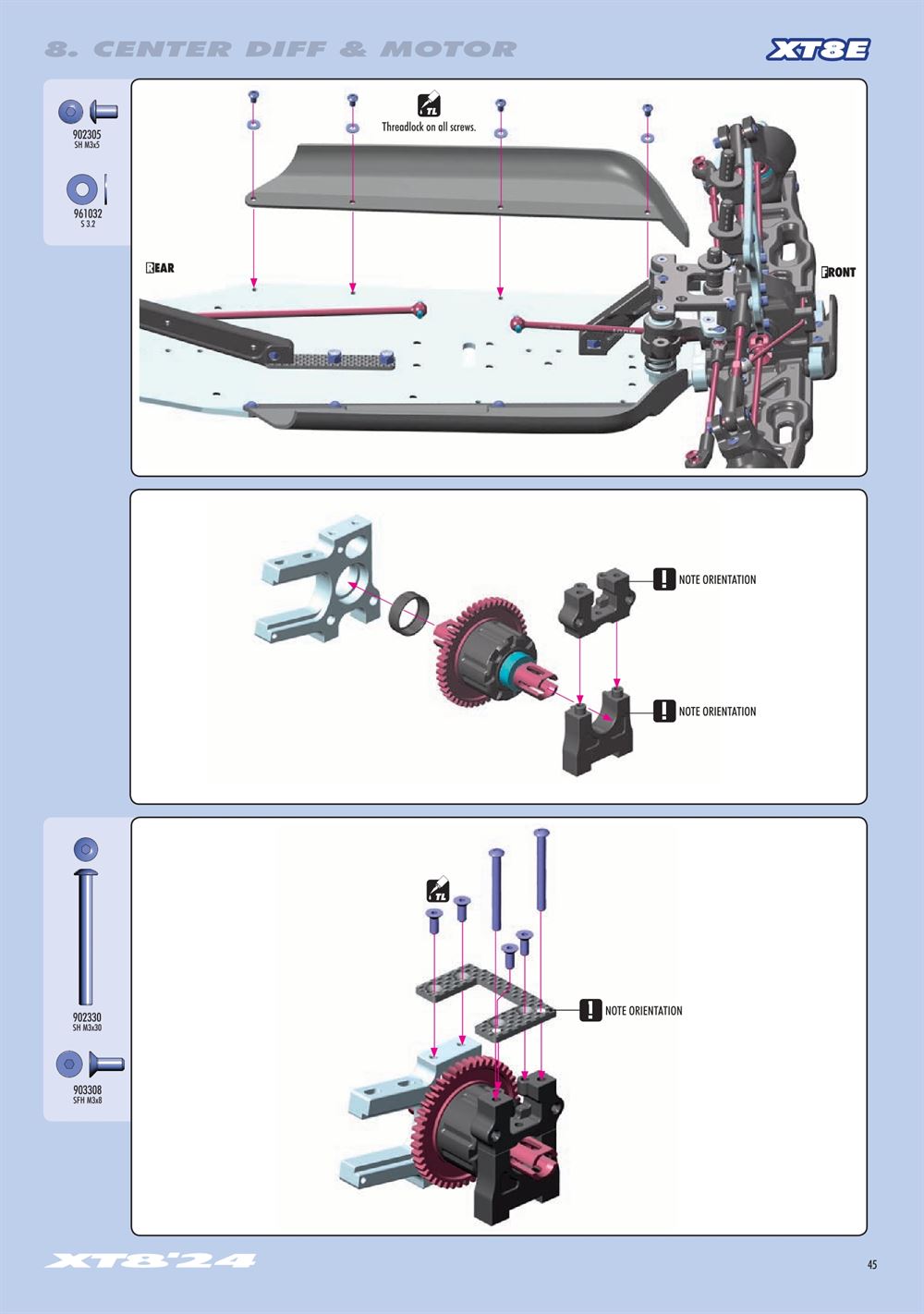 Xray - XT8 2024 Specs (XT8'24) - Manual - Page 45