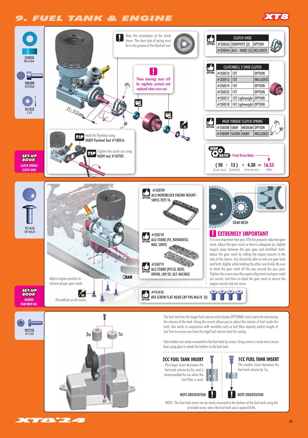 Xray - XT8 2024 Specs (XT8'24) - Manual - Page 49