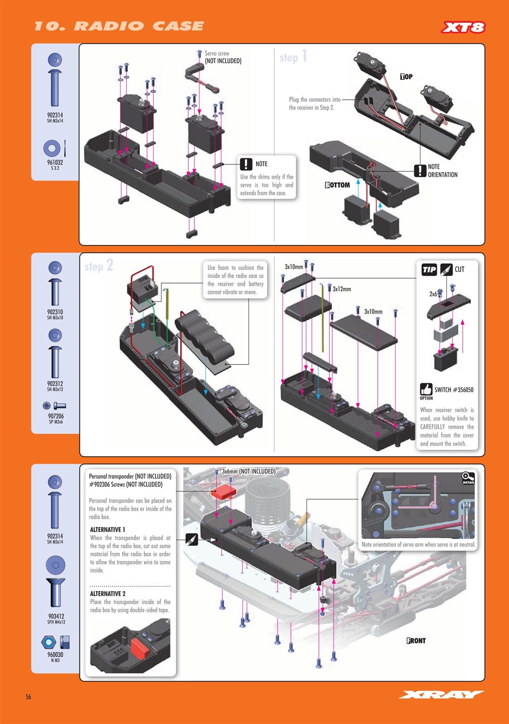 Xray - XT8 2024 Specs (XT8'24) - Manual - Page 56