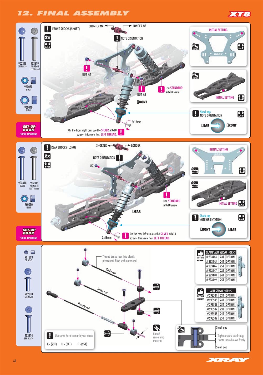 Xray - XT8 2024 Specs (XT8'24) - Manual - Page 62