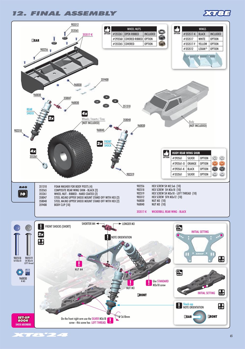 Xray - XT8 2024 Specs (XT8'24) - Manual - Page 65