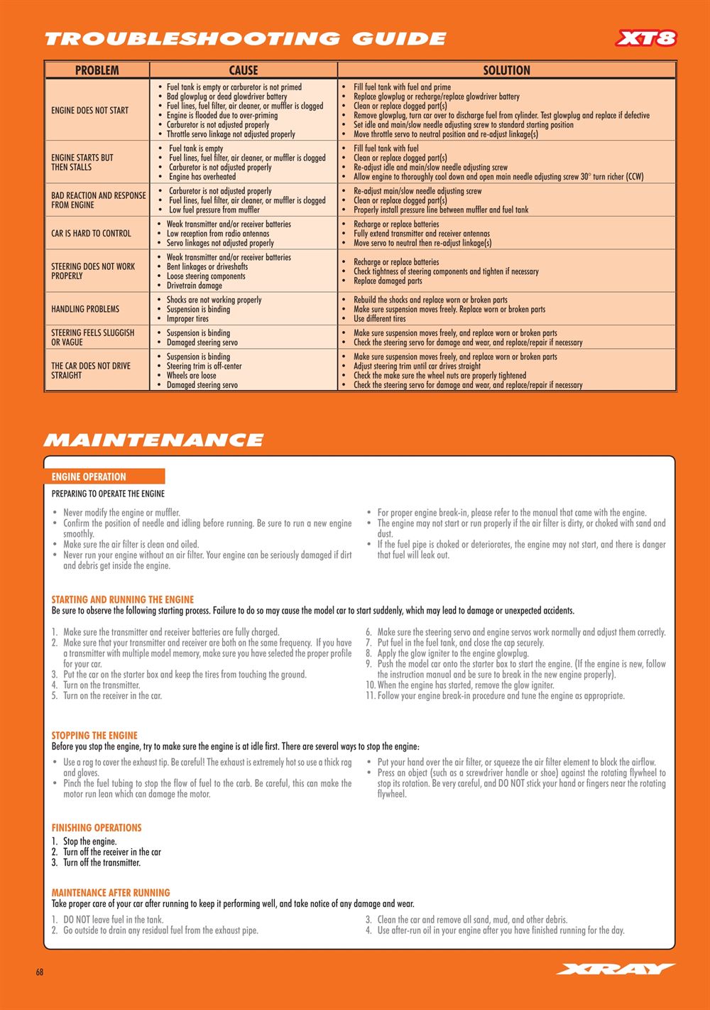 Xray - XT8 2024 Specs (XT8'24) - Manual - Page 68