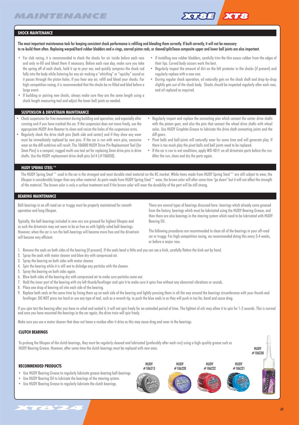 Xray - XT8 2024 Specs (XT8'24) - Manual - Page 69