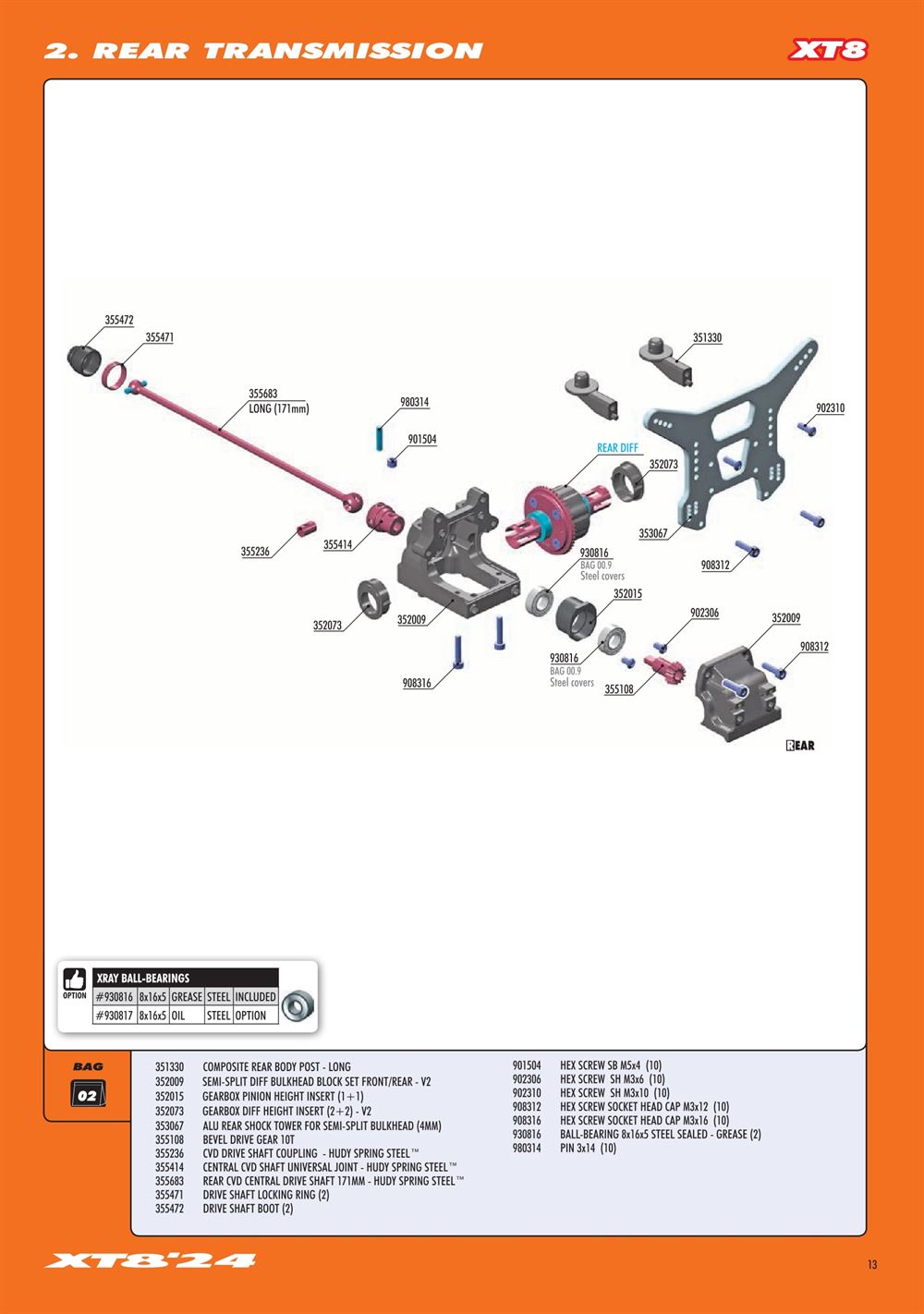 Xray - XT8E 2024 (XT8E'24) - Manual - Page 13
