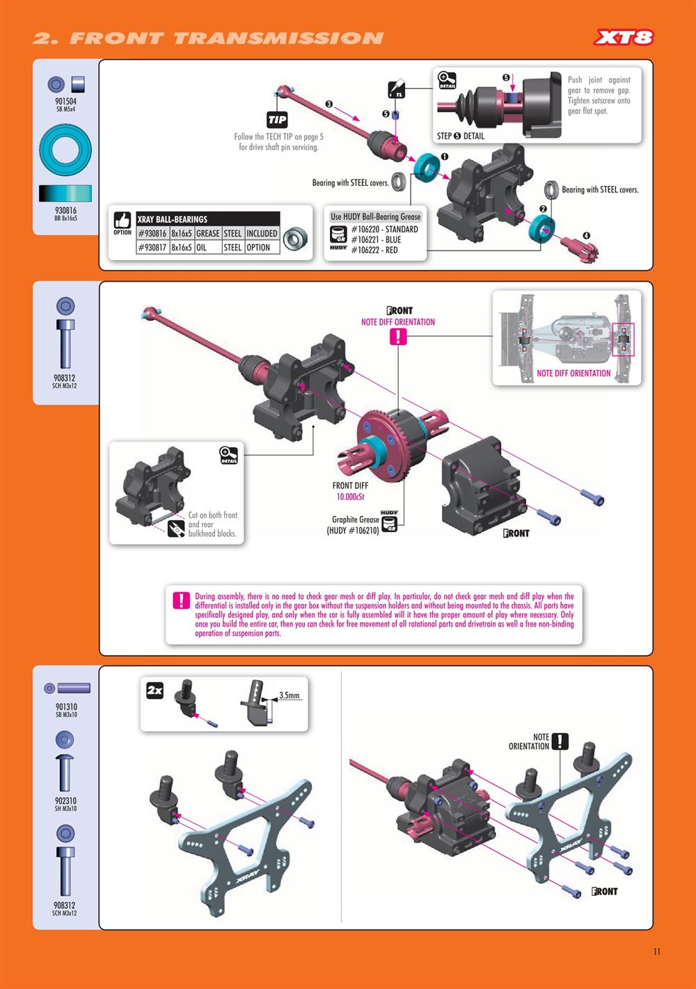 Xray - XT8E 2022 (XT8E'22) - Manual - Page 11