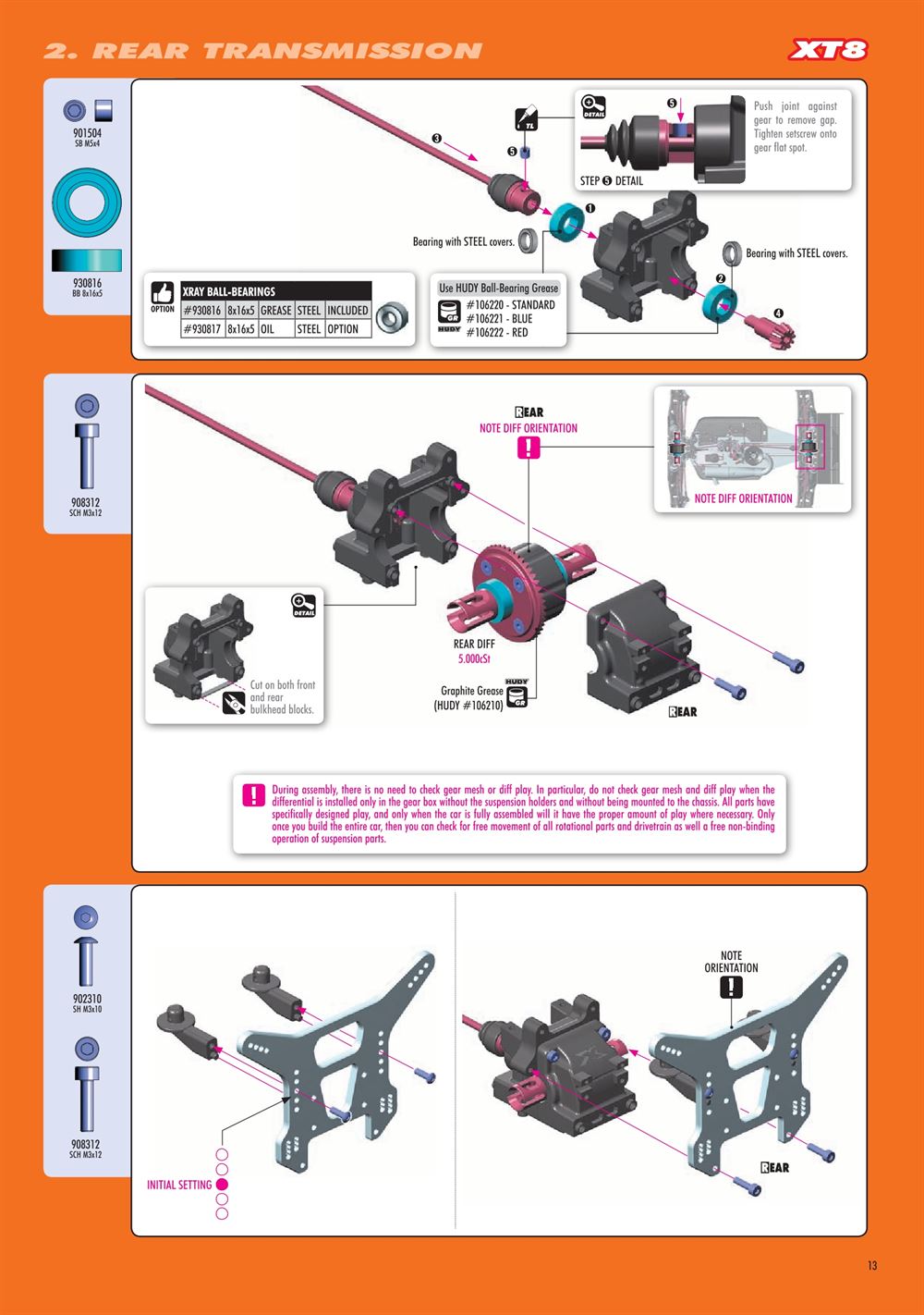 Xray - XT8E 2022 (XT8E'22) - Manual - Page 13
