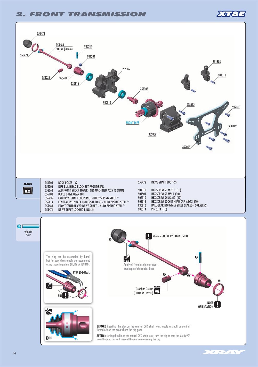 Xray - XT8E 2022 (XT8E'22) - Manual - Page 14
