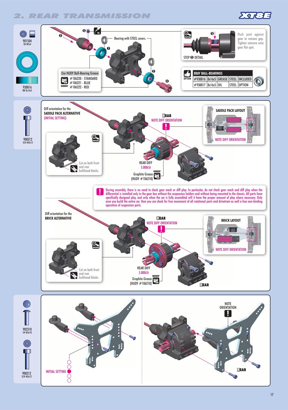 Xray - XT8E 2022 (XT8E'22) - Manual - Page 17