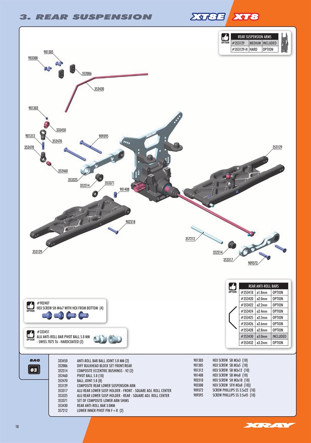 Xray - XT8E 2022 (XT8E'22) - Manual - Page 18