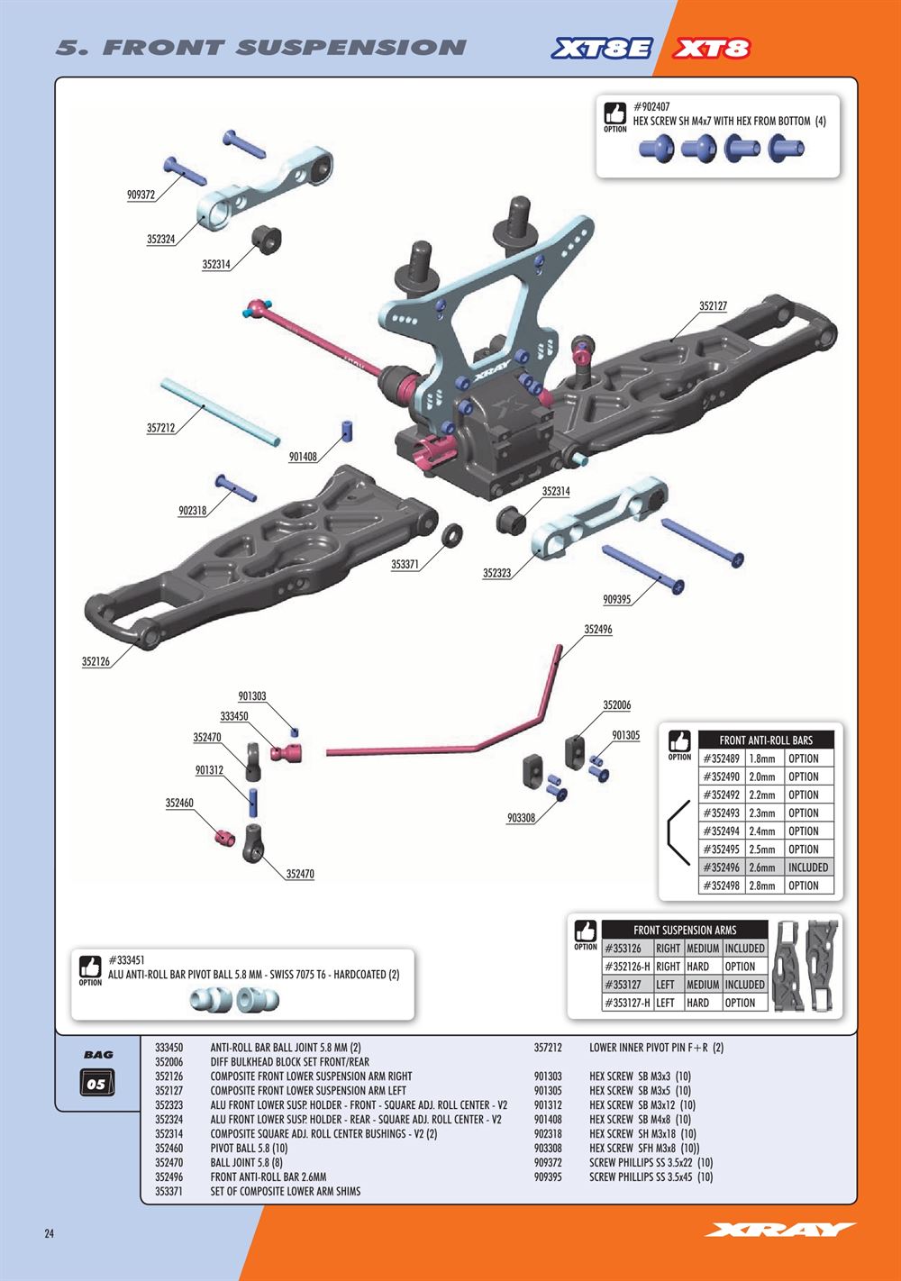 Xray - XT8E 2022 (XT8E'22) - Manual - Page 24