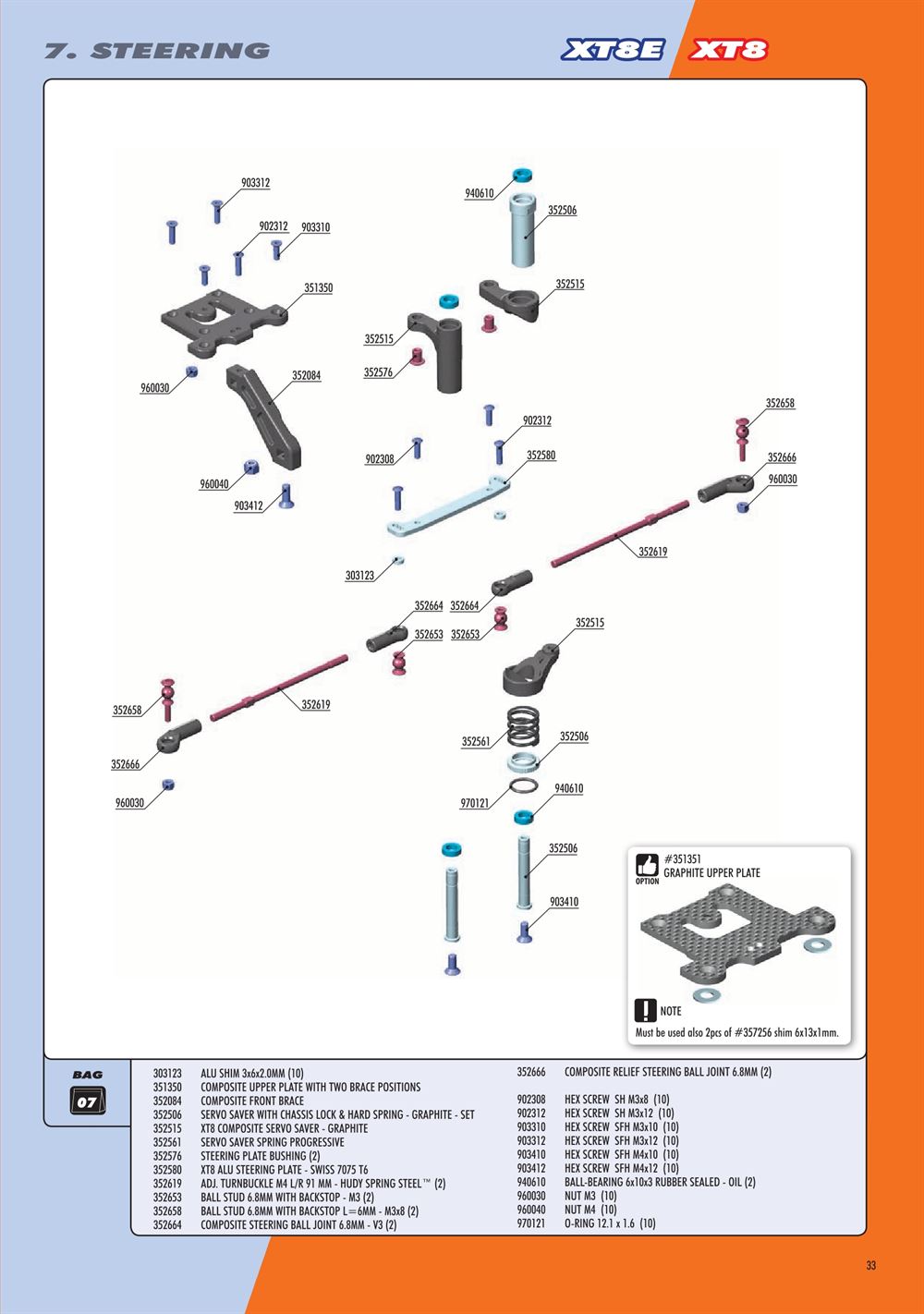 Xray - XT8E 2022 (XT8E'22) - Manual - Page 33