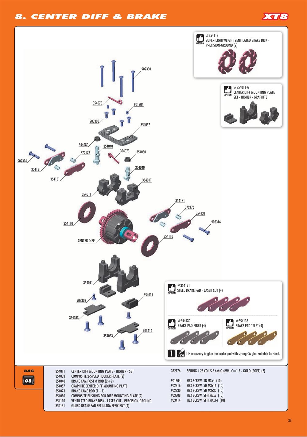 Xray - XT8E 2022 (XT8E'22) - Manual - Page 37