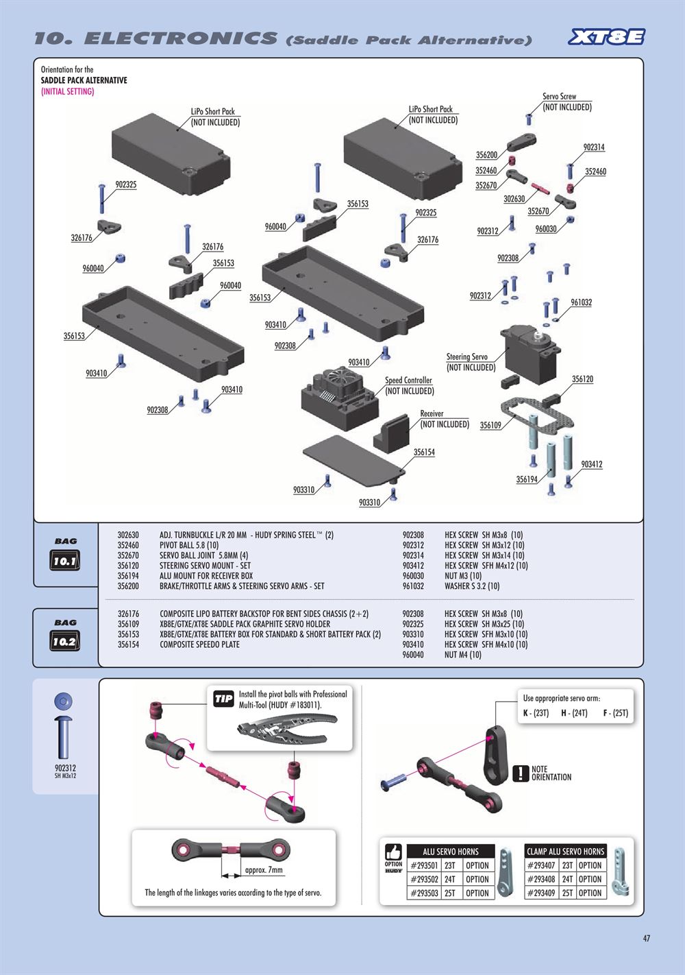 Xray - XT8E 2022 (XT8E'22) - Manual - Page 47