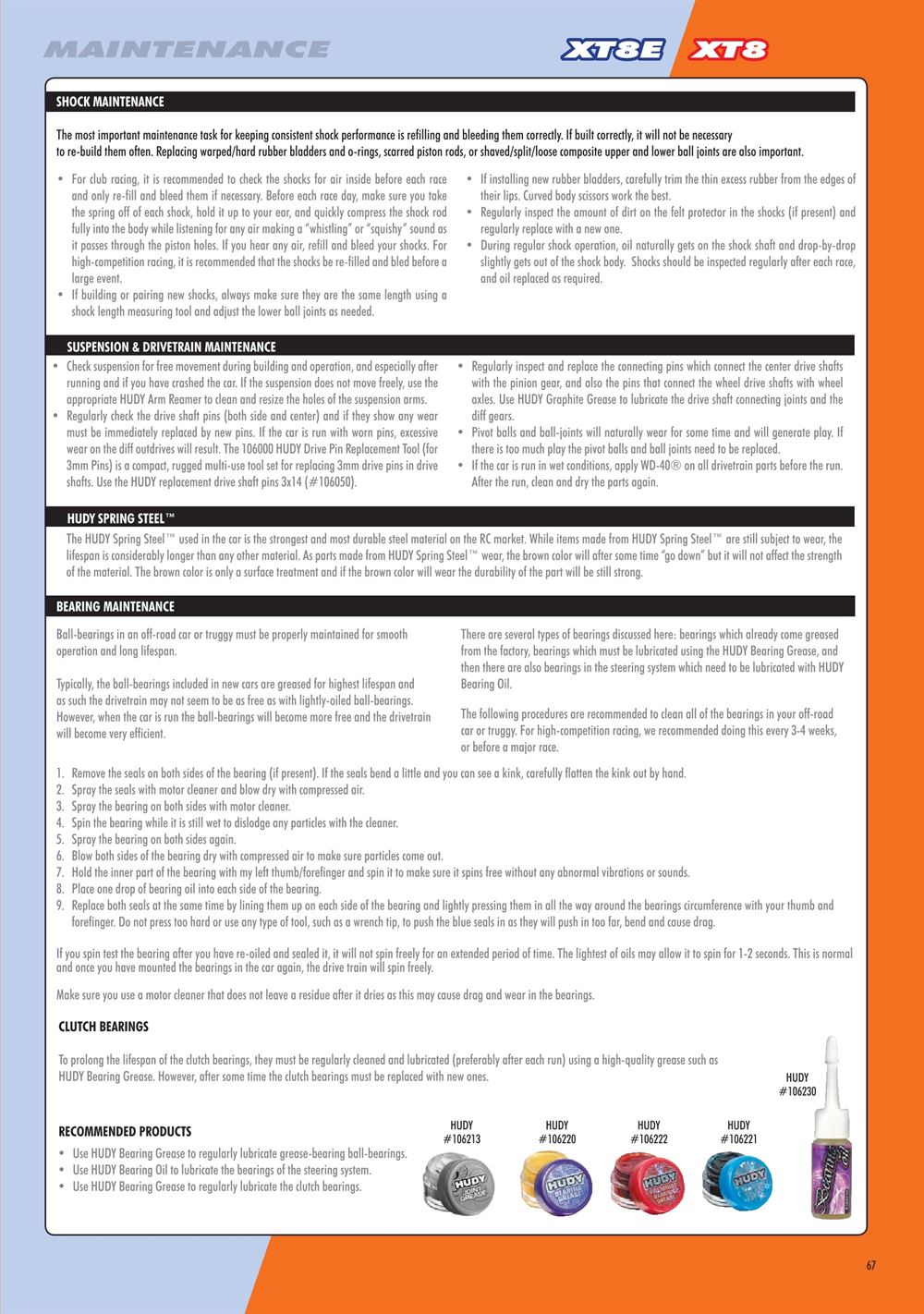 Xray - XT8E 2022 (XT8E'22) - Manual - Page 67